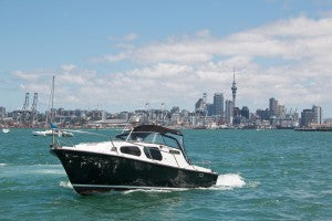 Water taxi at dock Viaduct Harbour